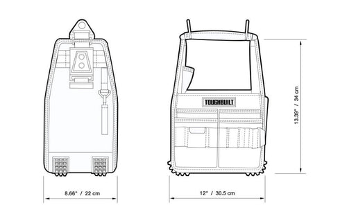ToughBuilt TB-CT-180-8  8"Tote Pouch with ClipTech